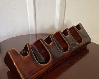 Vintage MCM Ceramic Italian 7 tobacco pipe Stand Rest holder glazed 1970’s