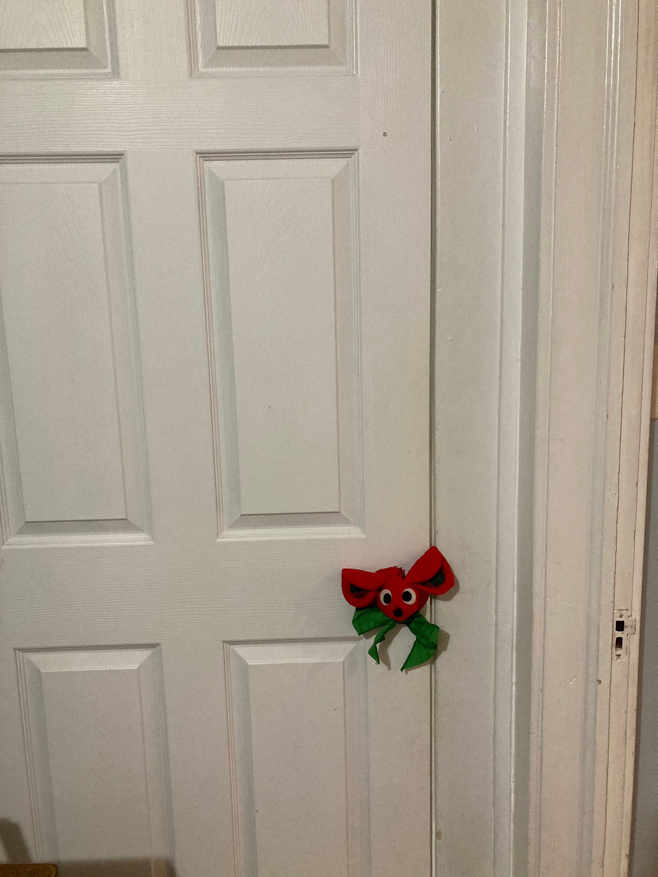 Vintage Deer Doorknob Puppet Red Reindeer Decor Needle in a Etsy