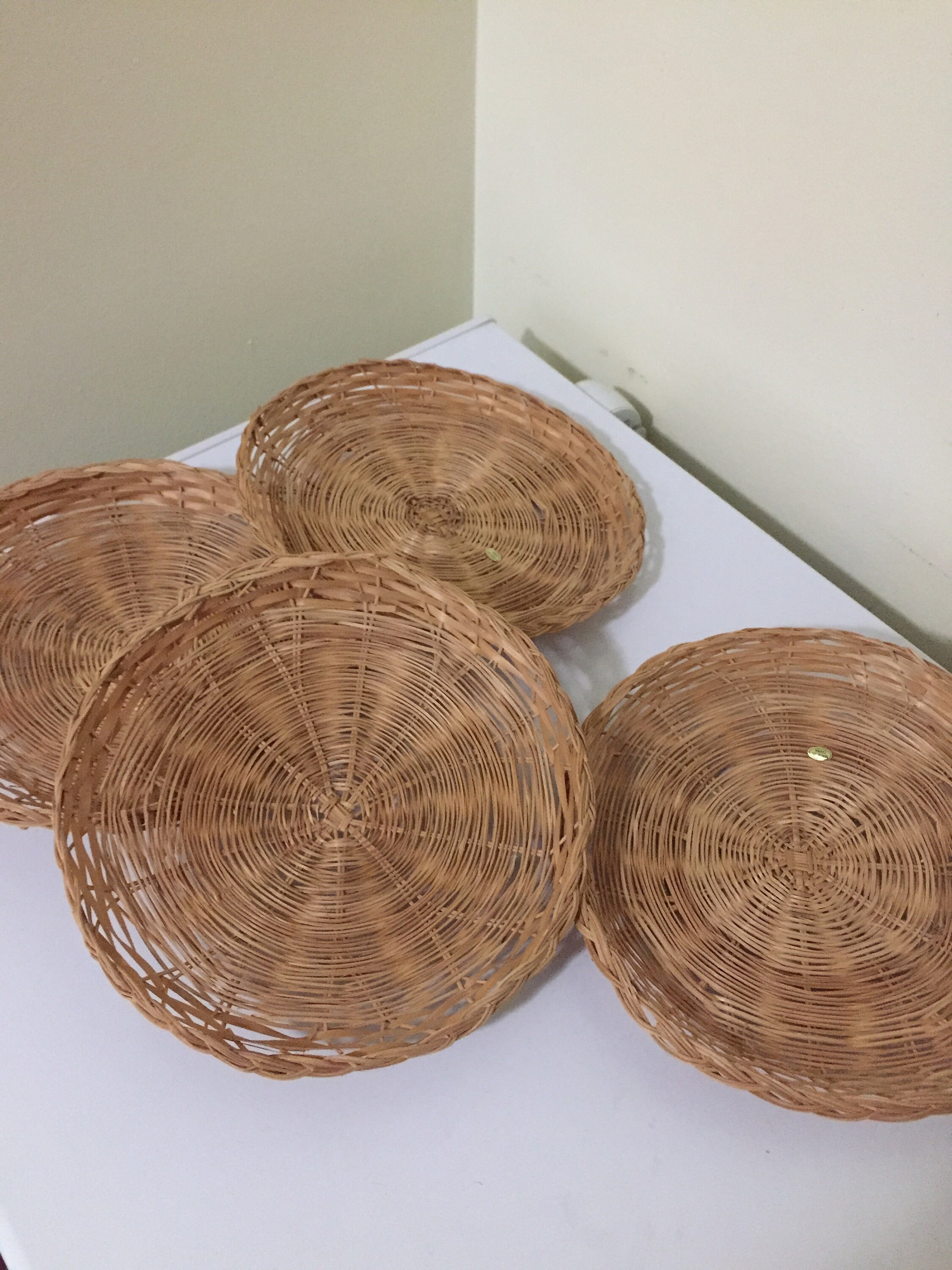 Wicker paper plate holders set of 4 wicker decor wicker Etsy