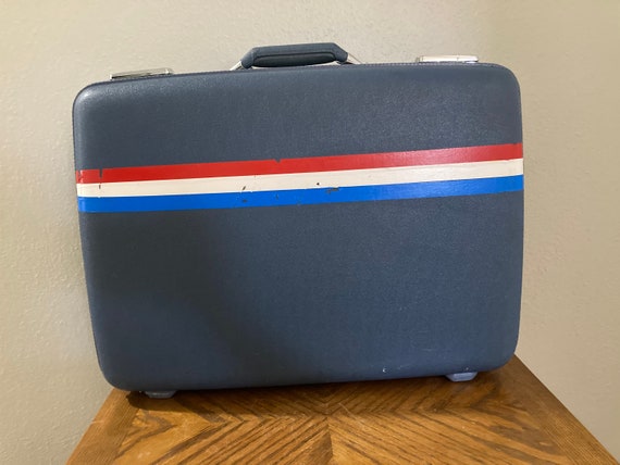 vintage blue suitcase, American Tourister luggage… - image 1