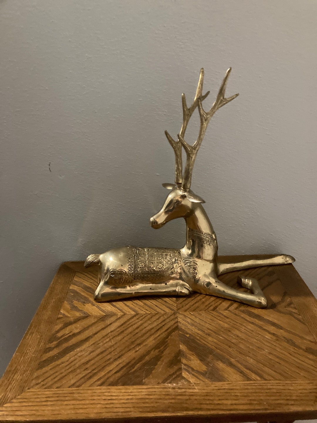 Vintage Large Brass Deer Brass Deer Decorative Brass Deer Etsy
