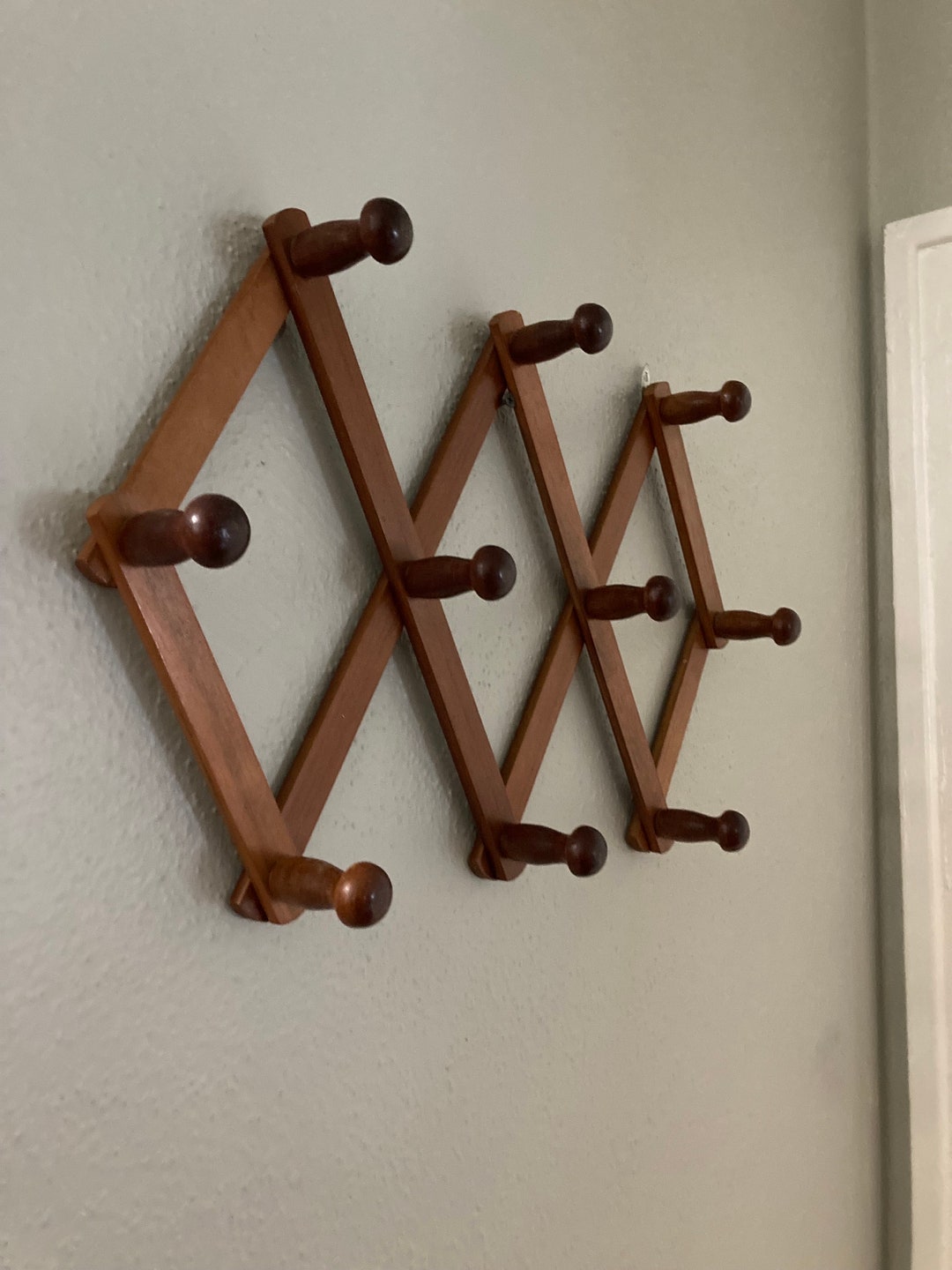 Vintage Accordion Rack Wooden Rack Hanging Wall Rack Coat Etsy