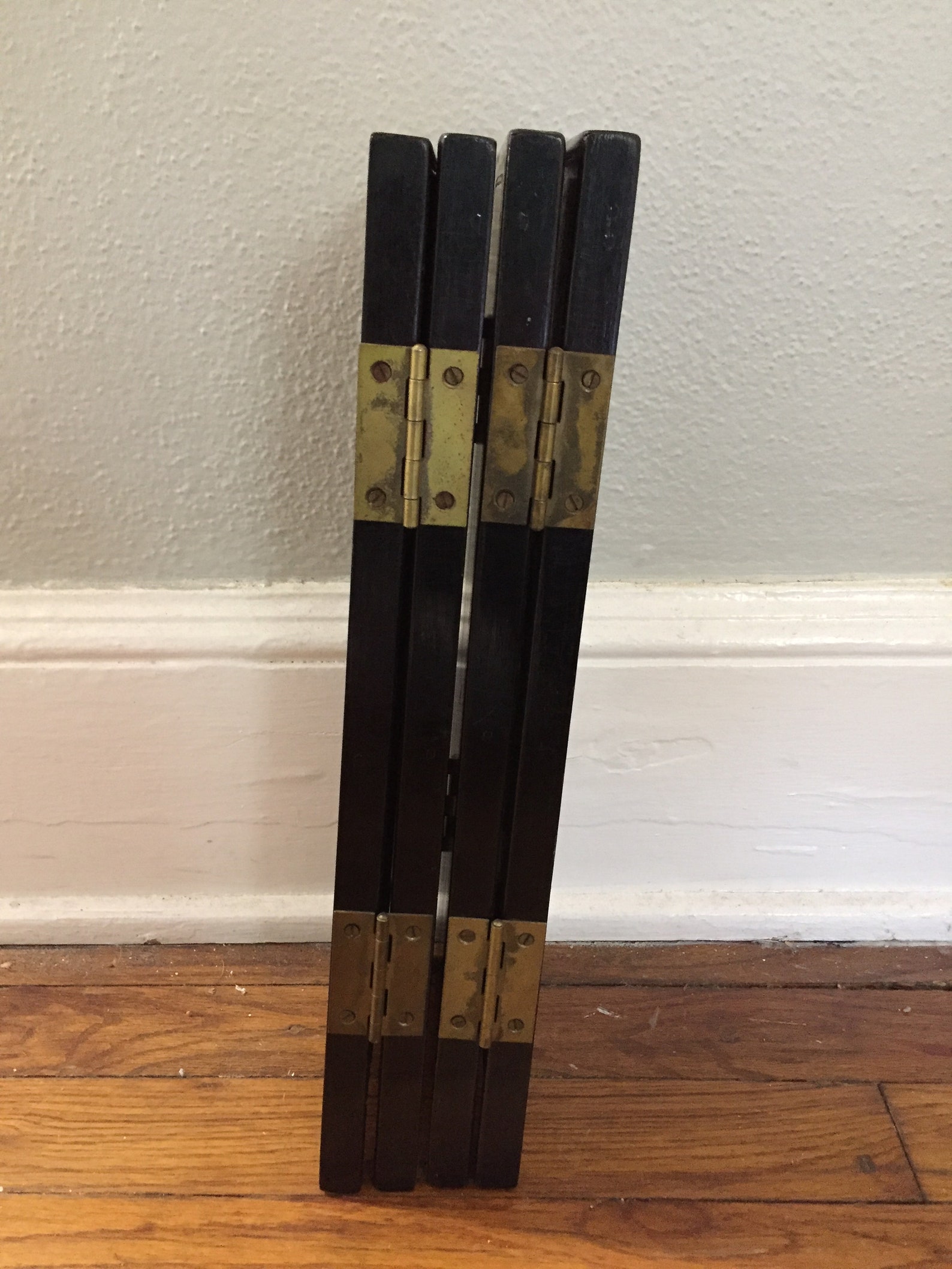 Asian Tabletop Screen Black Lacquer Wooden Screen Small Etsy