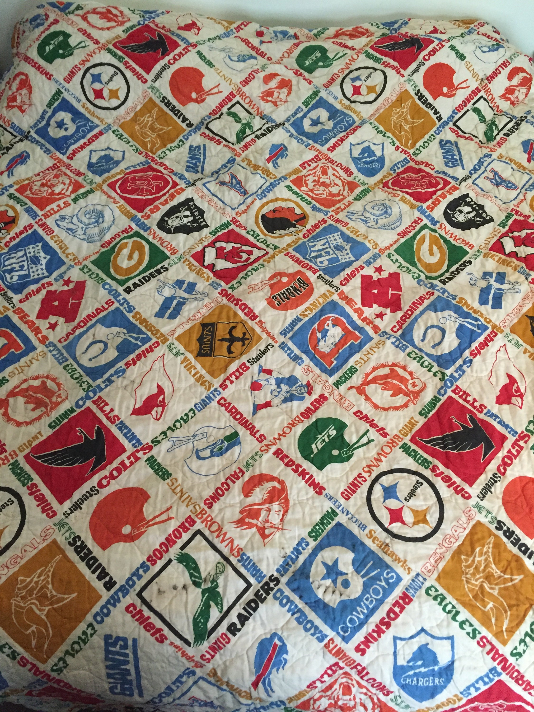 Vintage 70s NFL Blanket NFL Bedspread 