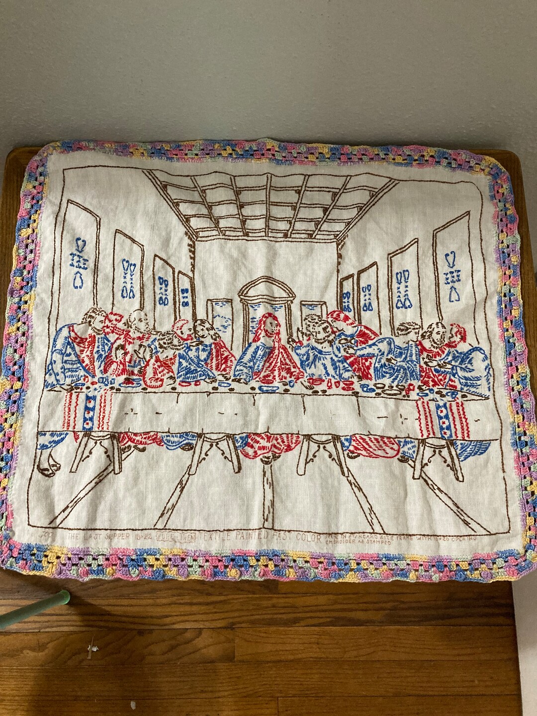 Vintage Last Supper Needlepoint, Wall Art, Christian Artwork, the Last