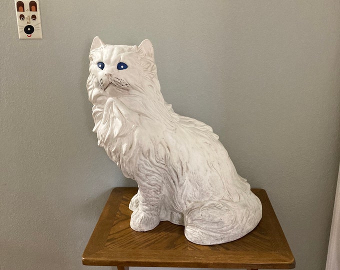 Large White Cat Statue, Vintage Cat, Cat Lovers, Vintage Kitty, Cat