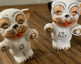Vintage Bonzo Dog Ceramic Salt & Pepper Shakers - 1940s Japan - Etsy