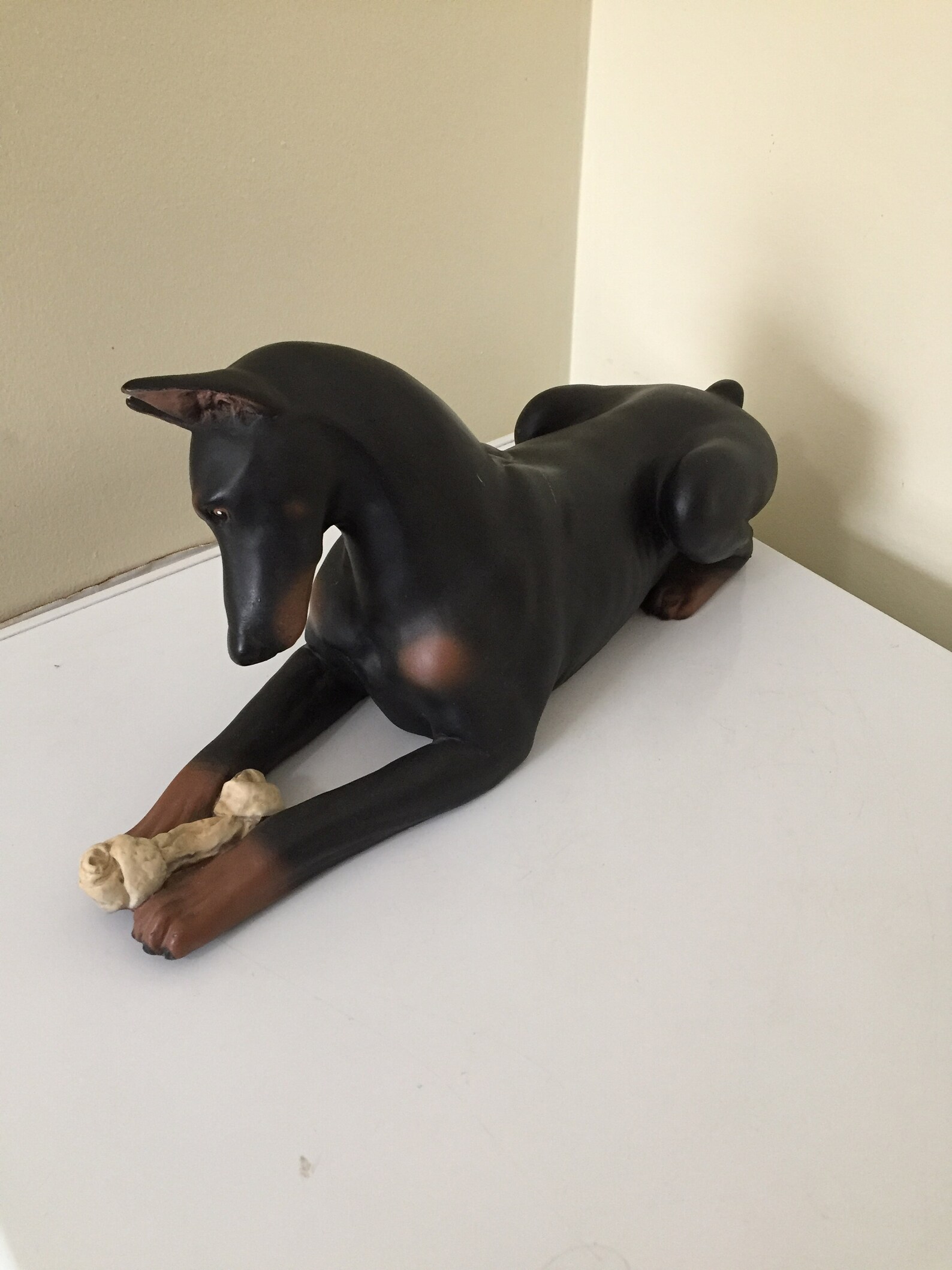 Doberman Pinscher & Bone Large Vintage 17 Long Statue by | Etsy