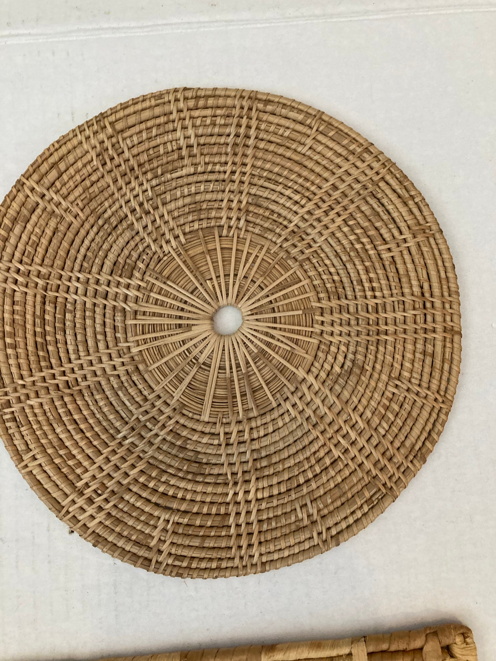 Vintage woven trivet wicker trivets woven pot holders set Etsy