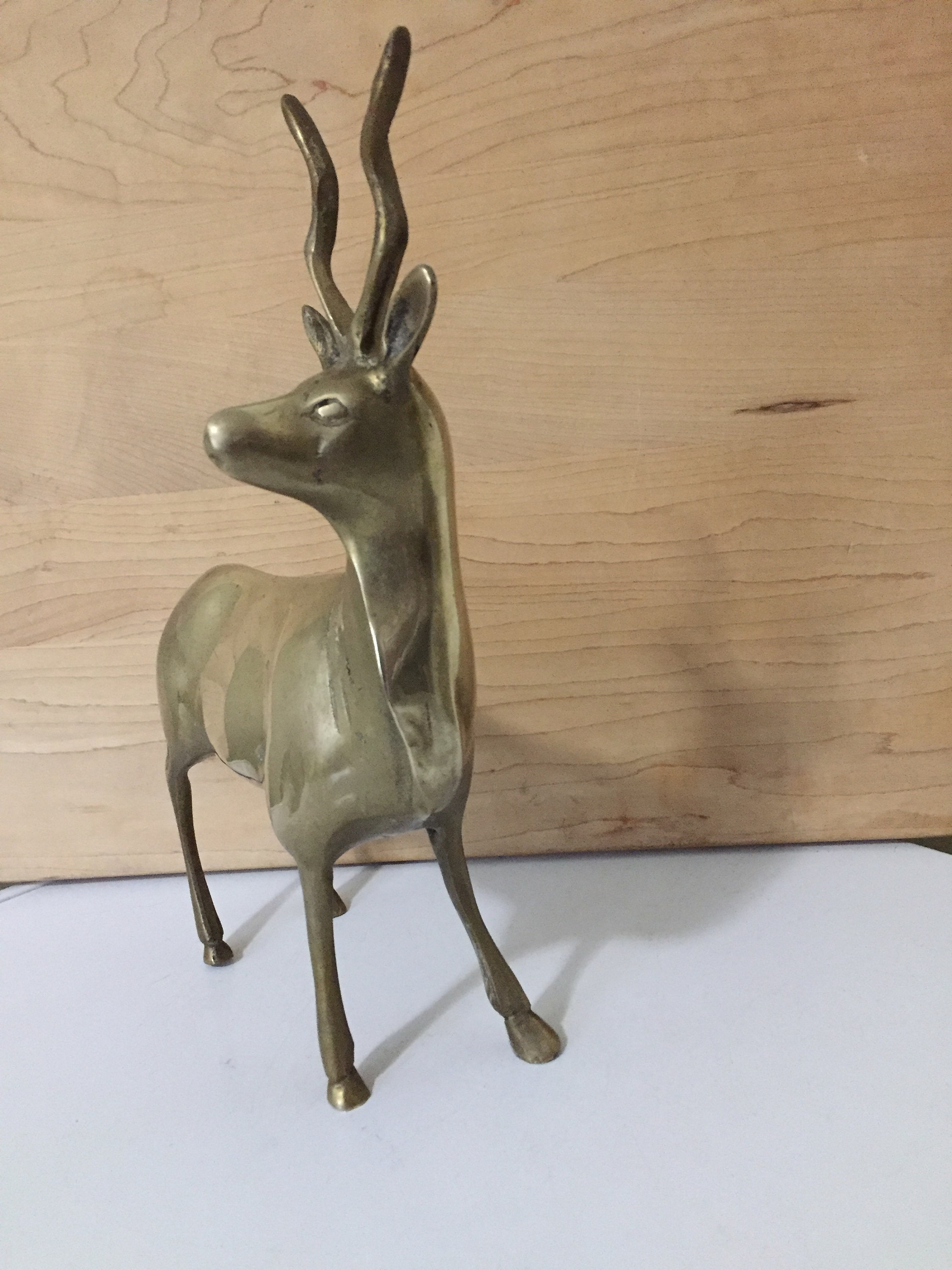 Brass Deer Vintage Brass Home Decor Brass Figurines Brass Etsy