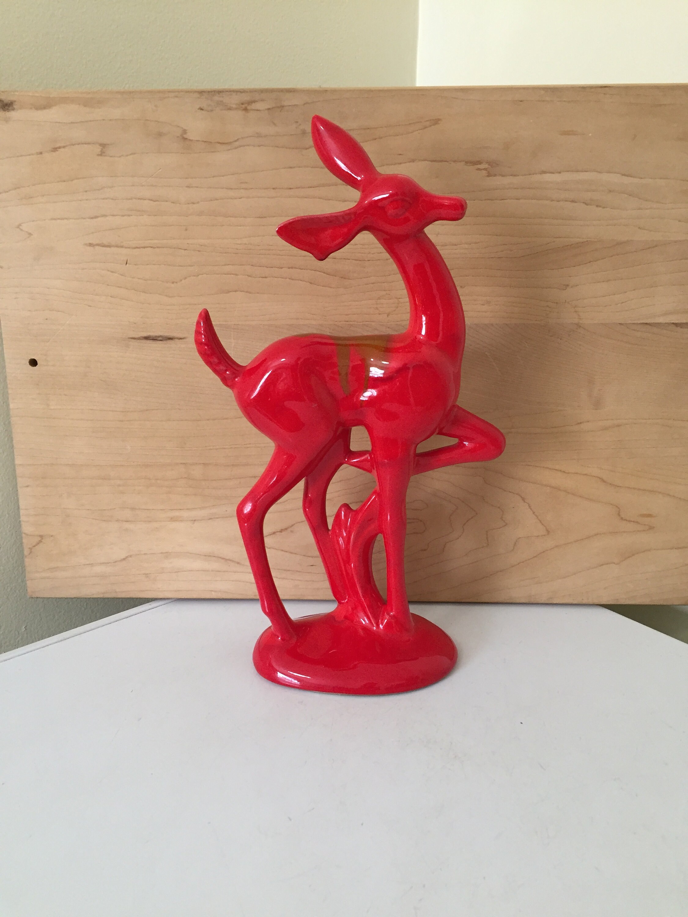 Red Pottery Deer California Pottery Ceramic Deer Mid Etsy