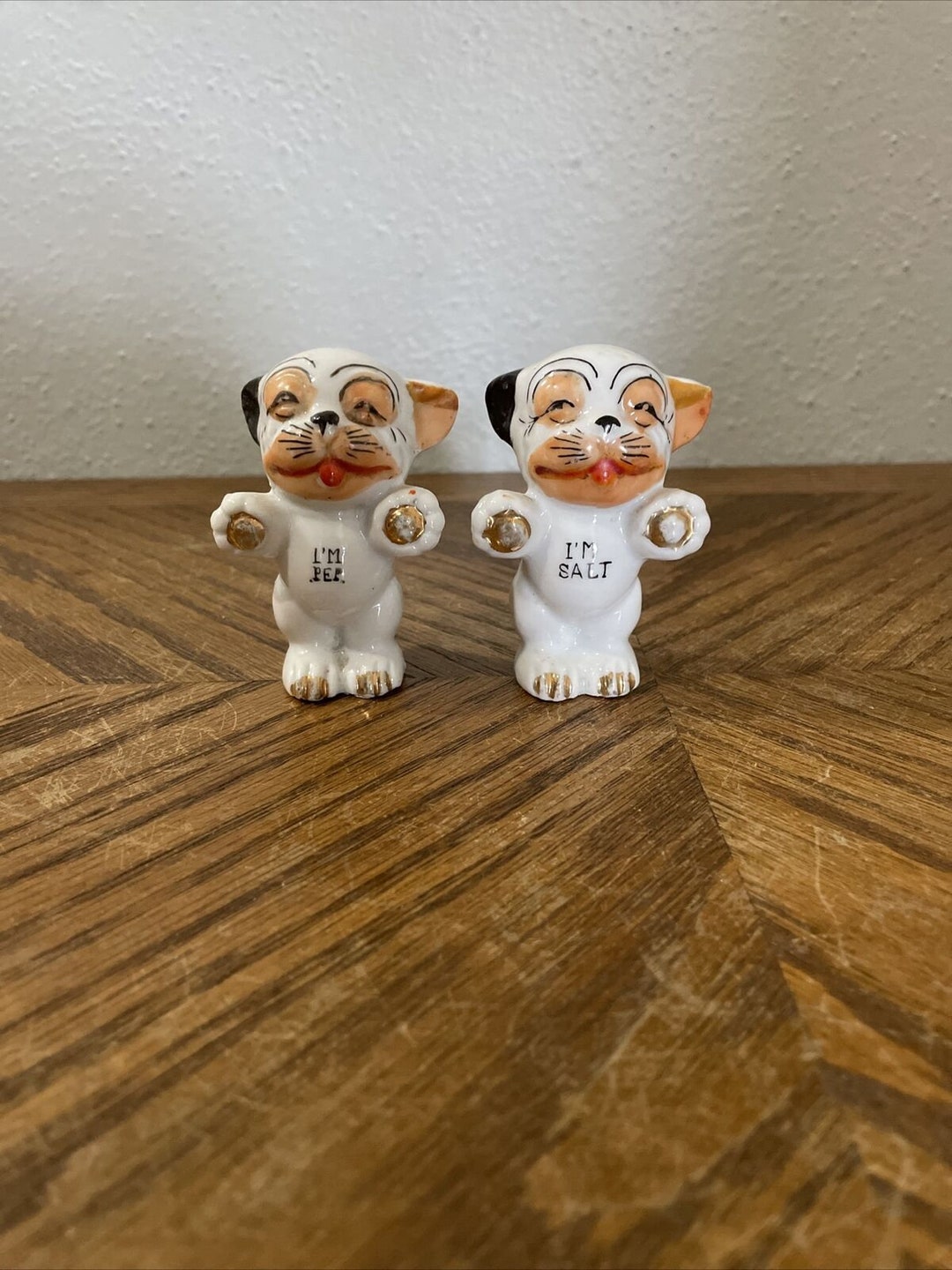 Vintage Bonzo Dog Ceramic Salt & Pepper Shakers - 1940s Japan - Etsy