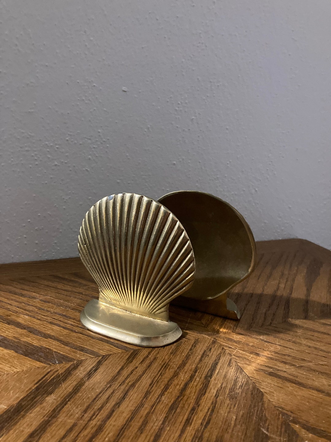 Vintage Brass Shell Bookends Beach Bookends Set of Brass Etsy