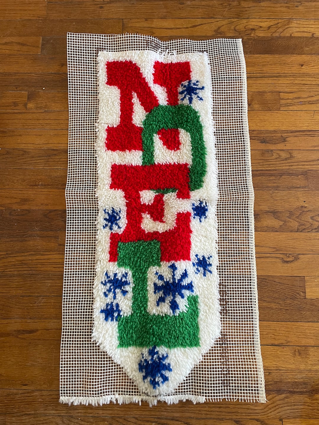Vintage Noel Latch Hook Rug Christmas Latch Hook Rug Etsy