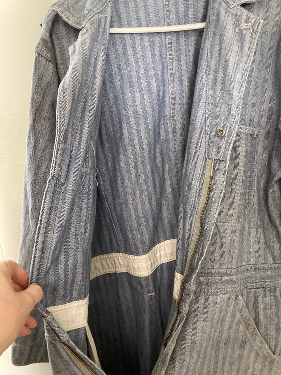 Denim coveralls, vintage striped denim coveralls,… - image 6