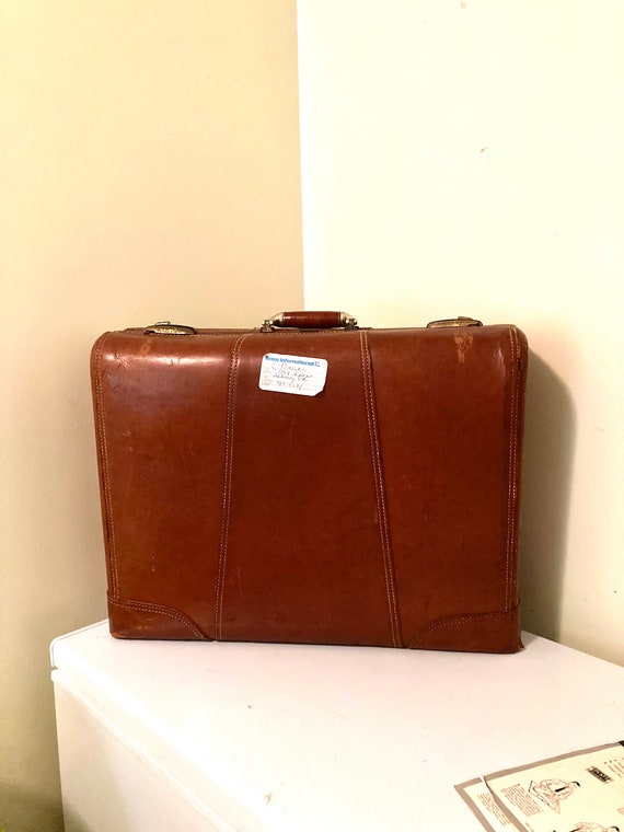 Vintage Leather Suitcase Platt Guardsman Suitcase Large Leather