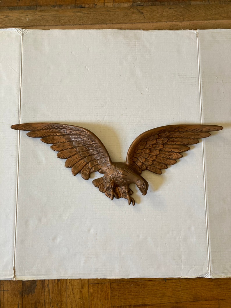 Gold Eagle Eagle Wall Plaque Vintage Bird Statue Over Door Etsy