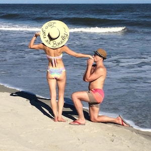 3 Or More Ships from USA, Personalized Hat, sequin sun hat 6 brim, do not disturb, 5 o'clock somewhere, leave a message, or custom phrase image 1