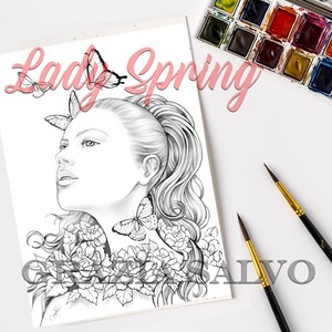 coloring book grazia salvo, lady spring coloring book, coloring pages