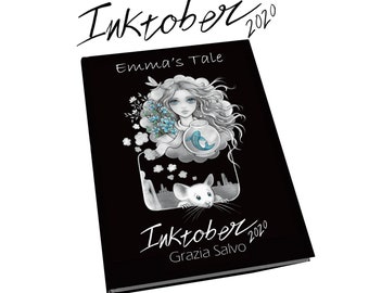 Emma's Tale. INKTOBER coloring notebook. Artist edition with my signature. Hardcover. Size: 148x210x20 mm. IN STOCK