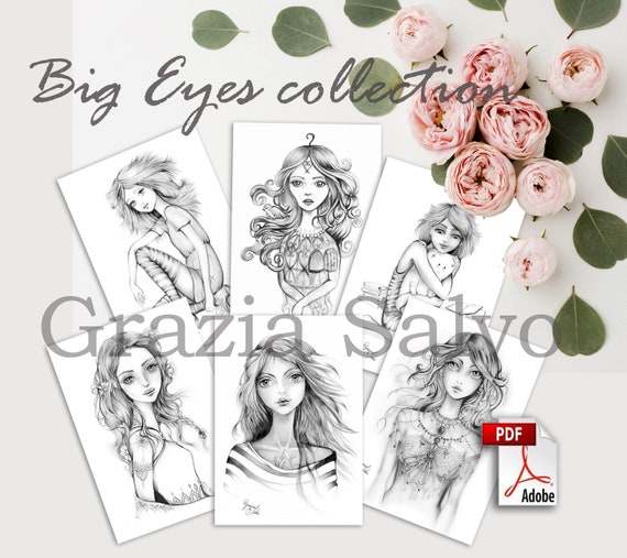 Brightness. the Women of Flowers Collection 3. Spiral Bound Grayscale Coloring  Book for Adults. Grazia Salvo Art. Beautiful Women Portraits. -  Hong  Kong