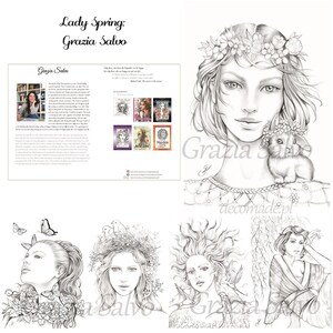 coloring book grazia salvo, lady spring coloring book, coloring pages