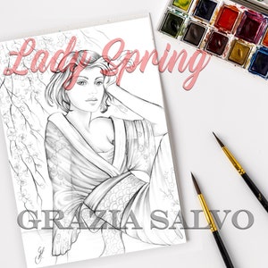 coloring book grazia salvo, lady spring coloring book, coloring pages