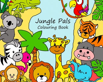 Animals Jungle Pass The Parcel Colouring Book & Crayons Prize + 9 toys