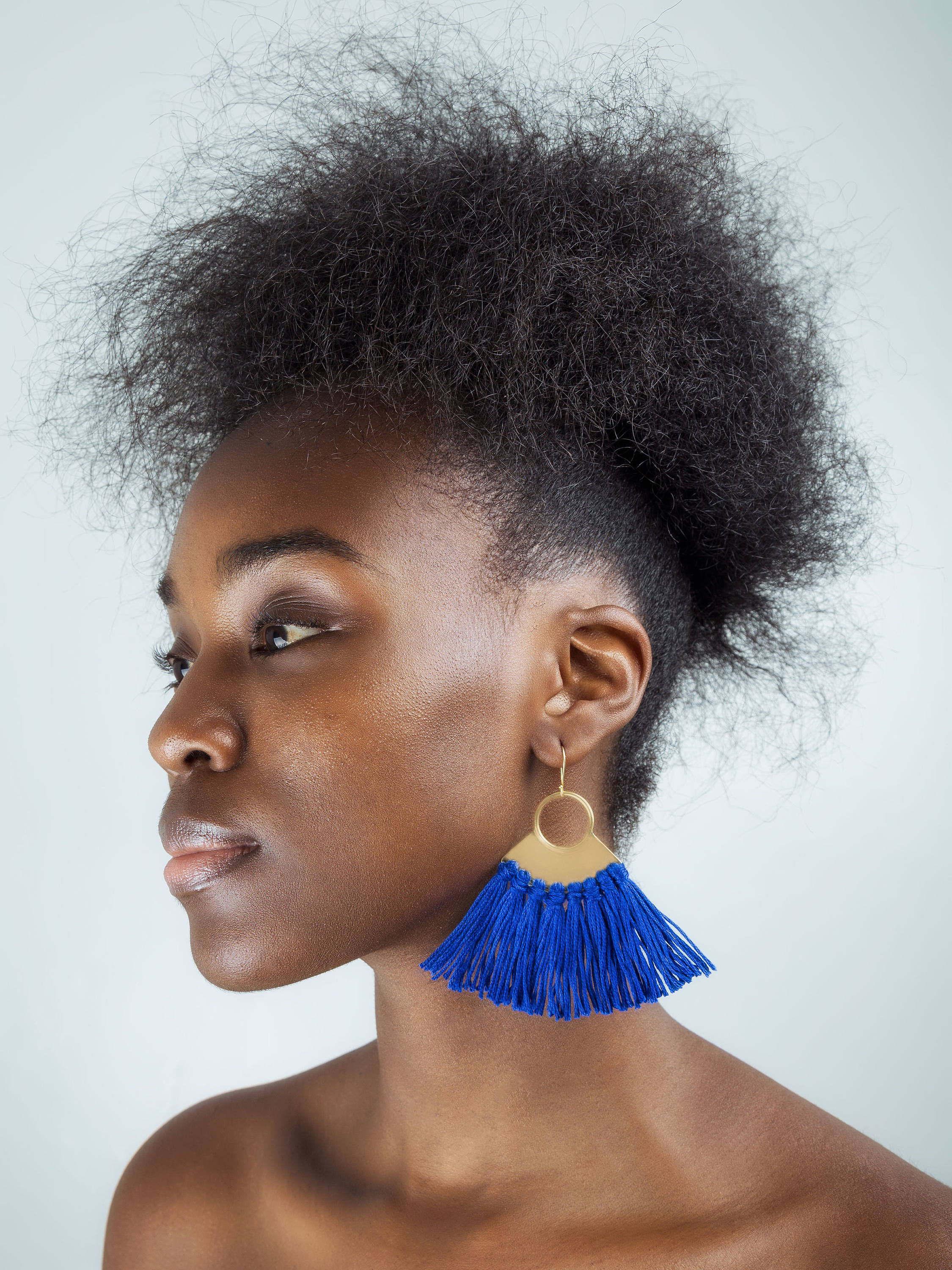 Electric blue shop tassel earrings