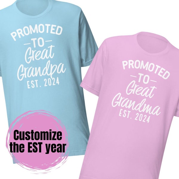 great grandma grandpa EST, pregnancy announcement great grandparents, great grandma pregnancy announcement, baby announcement shirt