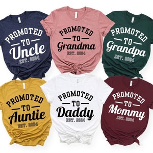 grandma grandpa custom EST, pregnancy announcement grandparents, pregnancy announcement shirt, baby announcement to grandma grandpa