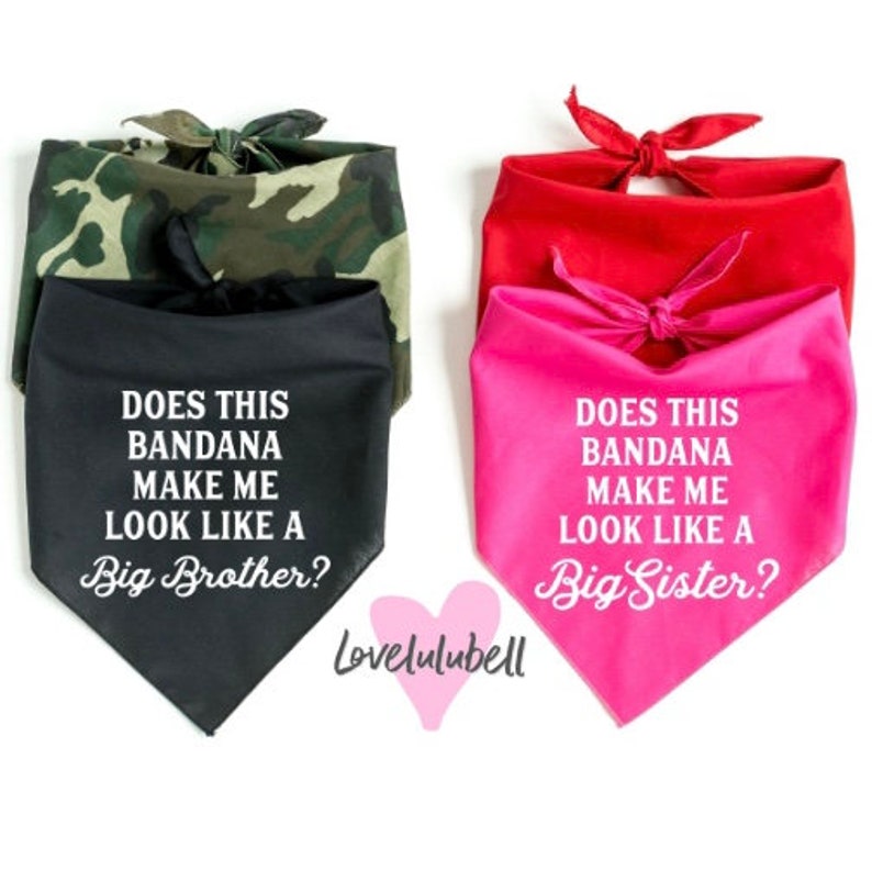 Pregnancy announcement dog bandana big sister bandana Etsy