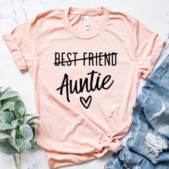 BFF Gift Aunt Shirt Promoted to Auntie Gift For Aunt Shirt Best Friend to Auntie Shirt Pregnancy Reveal Best Friend Aunt Shirt