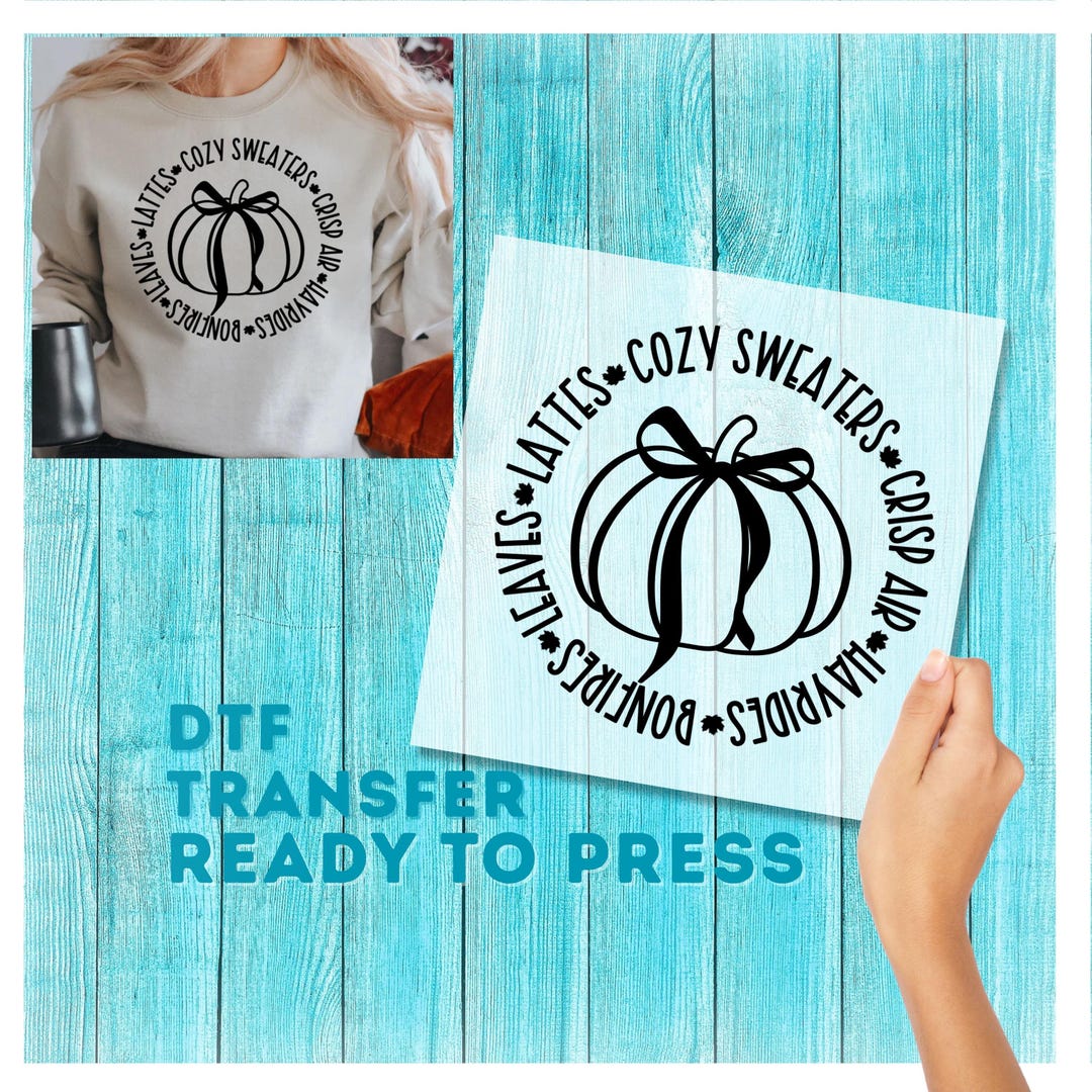 DTF Transfer - Iron on - Ready to Press - Fall Pumpkin DTF Transfer ...