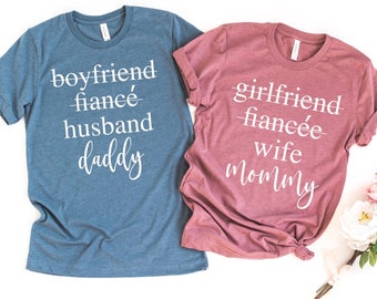 mommy daddy shirts, mommy daddy pregnancy announcement shirts, daddy shirt, mommy shirt, pregnancy shirt, pregnant shirt, his and her shirts