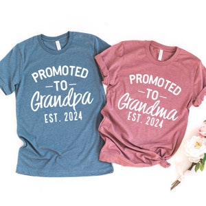 grandma grandpa EST 2025, pregnancy announcement grandparents, pregnancy announcement shirt, baby announcement shirt, grandma grandpa shirts