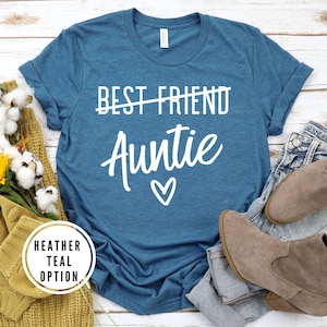 from best friend to auntie shirt, promoted to auntie, aunt shirt, Pregnancy reveal, baby announcement, pregnancy announcement shirt aunt