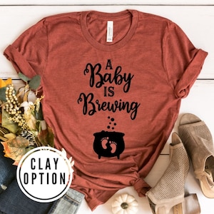 baby brewing halloween pregnancy shirt, halloween maternity shirt, halloween pregnancy announcement shirt, halloween pregnancy shirt