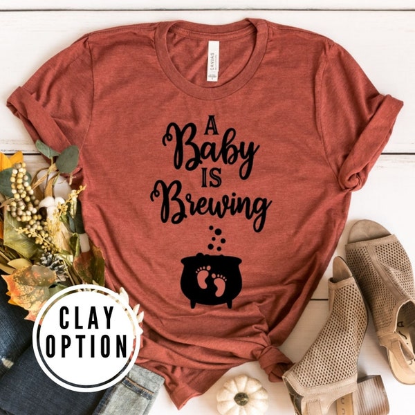 baby brewing halloween pregnancy shirt, halloween maternity shirt, halloween pregnancy announcement shirt, halloween pregnancy shirt