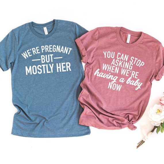 His and hers pregnancy shirts Clearance