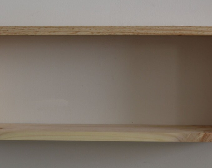 Solid White Pine Real Wood Floating Rectangular Box Shelf Etsy