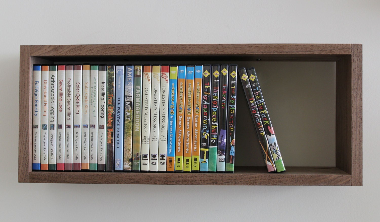 Solid Black Walnut Real Wood Floating Rectangular Box Shelf Etsy