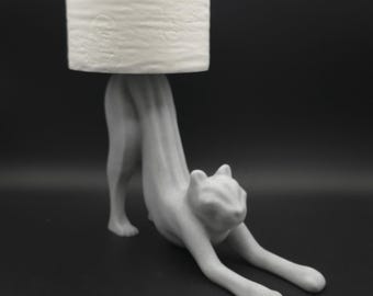 Unique Cat Toilet Paper Holder – "Stretching Kitty" Decor