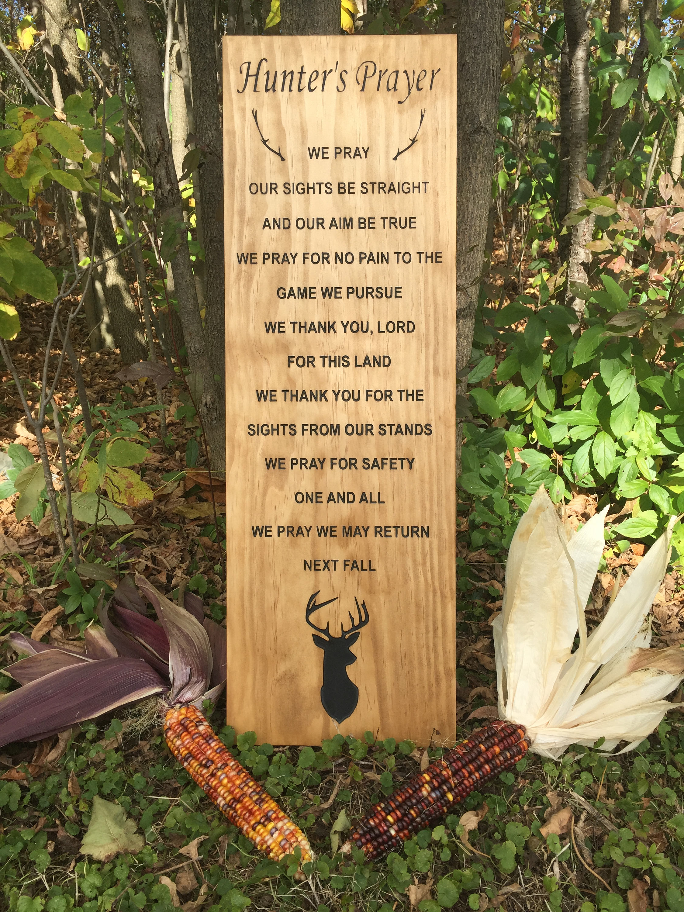 A Hunter's Prayer Engraved deer hunting sign rustic Etsy