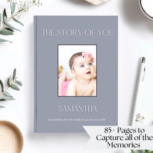Newborn Journal, Digital Baby Book Template, Pregnancy Scrapbook, New Parent Journal, First Year Memories Book, Baby Photo Album, Baby Video