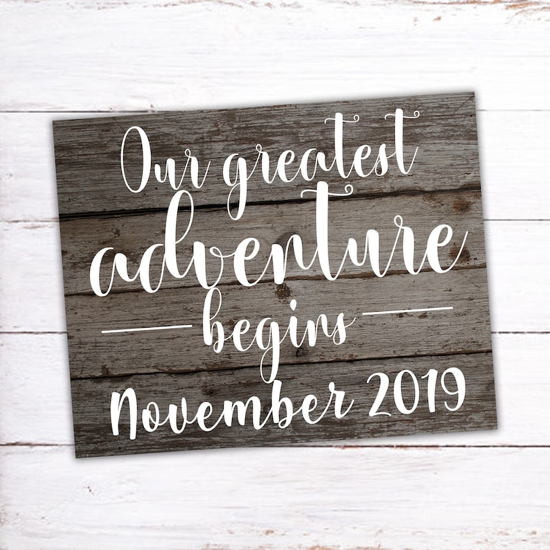 Our Greatest Adventure Begins Printable Pregnancy Sign Printable Announcement Pregnant Pregnancy Pregnancy Announcement Digital Sign