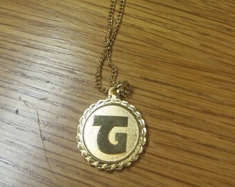 Vintage Goldtone Fattorini Necklace Pendant G - Initial COOL Christmas Secret Santa