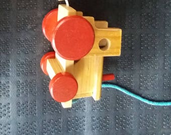 Vintage Wooden Soviet? Zoo Train - Kitsch Chic Boho 50s 60s - Wooden Toy