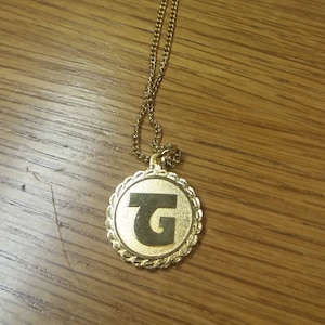 Vintage Goldtone Fattorini Necklace Pendant G - Initial COOL Christmas Secret Santa