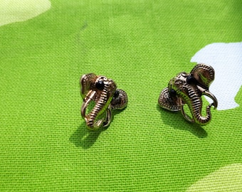 Vintage Elephant Earrings - Kitsch Chic Boho African Piece - Planet Earth Animal